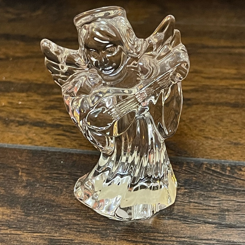 Vintage WATERFORD Marquis Crystal 3” Angel With Mandolin
